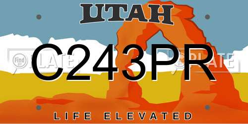 C243PR Utah License Plate