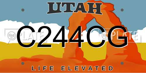 C244CG Utah License Plate