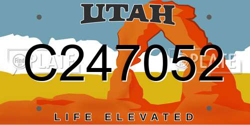 C247052 Utah License Plate