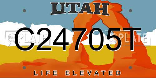 C24705T Utah License Plate