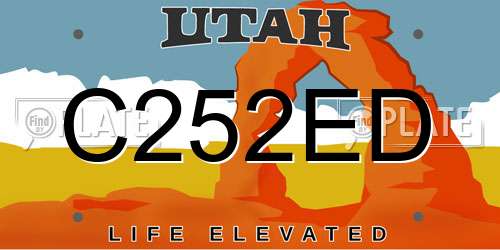 C252ED Utah License Plate