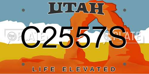 C2557S Utah License Plate