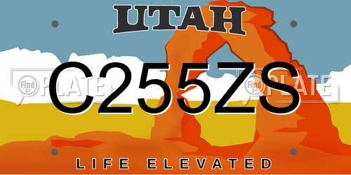 C255ZS Utah License Plate