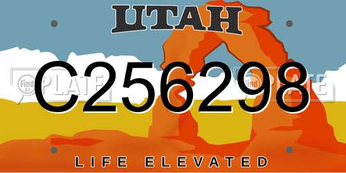 C256298 Utah License Plate
