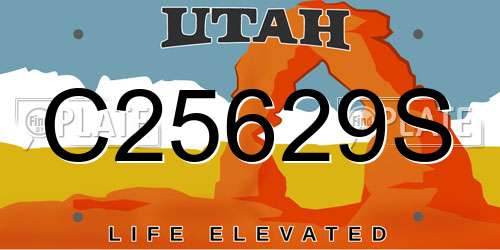 C25629S Utah License Plate