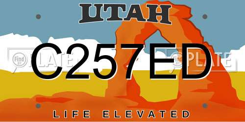 C257ED Utah License Plate