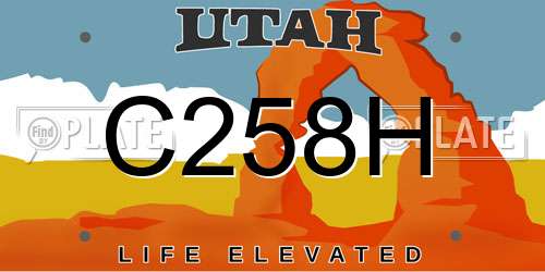 C258H Utah License Plate