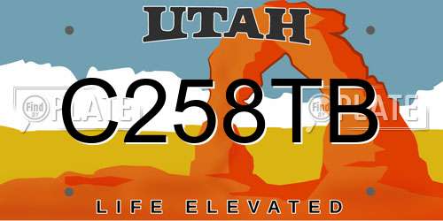 C258TB Utah License Plate