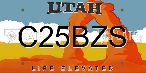 C25BZS Utah License Plate