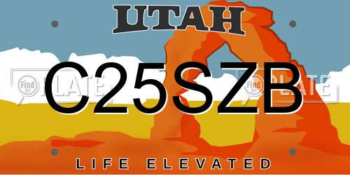 C25SZB Utah License Plate