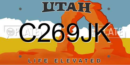C269JK Utah License Plate