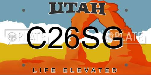 C26SG Utah License Plate