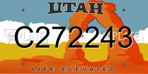 C272243 Utah License Plate