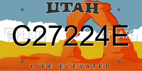 C27224E Utah License Plate