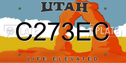 C273EC Utah License Plate