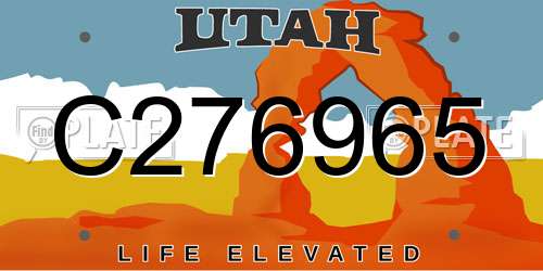C276965 Utah License Plate