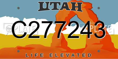 C277243 Utah License Plate