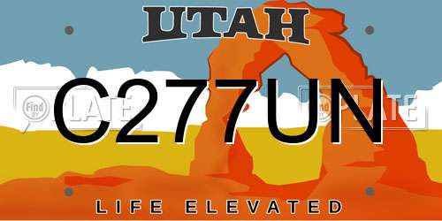 C277UN Utah License Plate