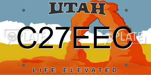 C27EEC Utah License Plate