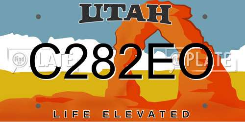 C282EO Utah License Plate