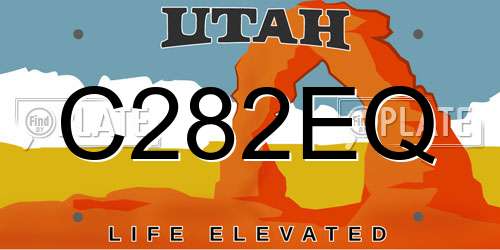 C282EQ Utah License Plate