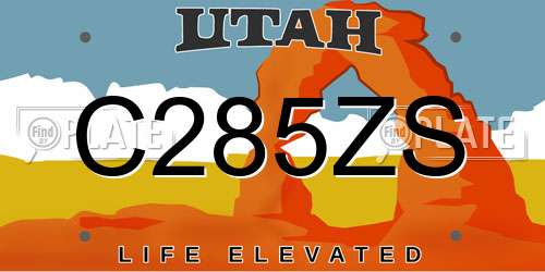 C285ZS Utah License Plate