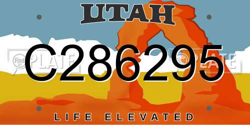 C286295 Utah License Plate