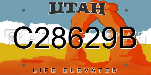 C28629B Utah License Plate