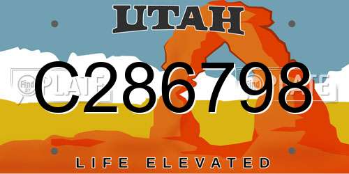 C286798 Utah License Plate