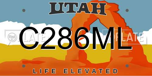 C286ML Utah License Plate