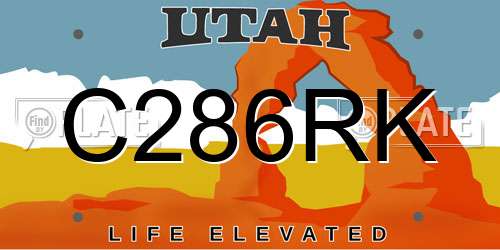 C286RK Utah License Plate