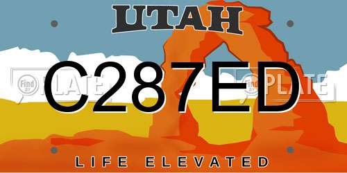 C287ED Utah License Plate