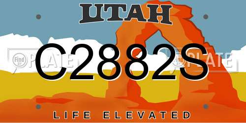 C2882S Utah License Plate