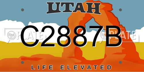 C2887B Utah License Plate