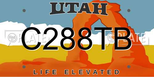 C288TB Utah License Plate
