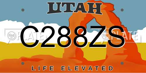 C288ZS Utah License Plate
