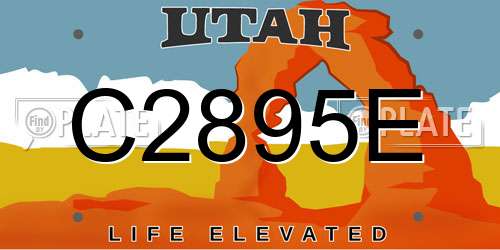 C2895E Utah License Plate