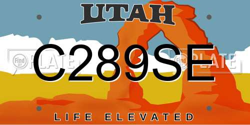 C289SE Utah License Plate