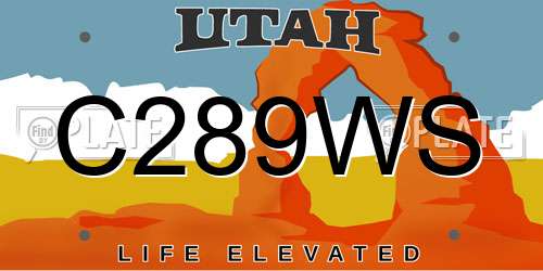 C289WS Utah License Plate