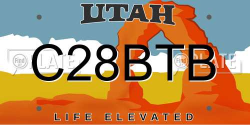 C28BTB Utah License Plate