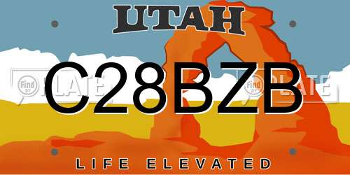 C28BZB Utah License Plate