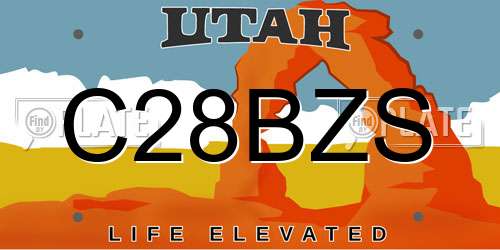 C28BZS Utah License Plate
