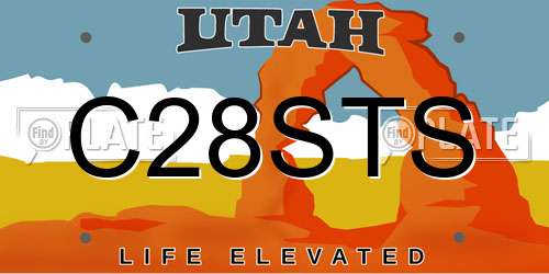 C28STS Utah License Plate