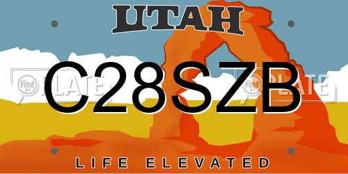 C28SZB Utah License Plate