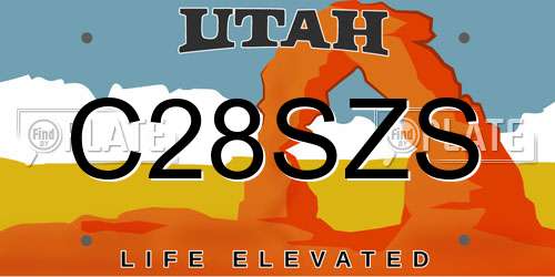 C28SZS Utah License Plate