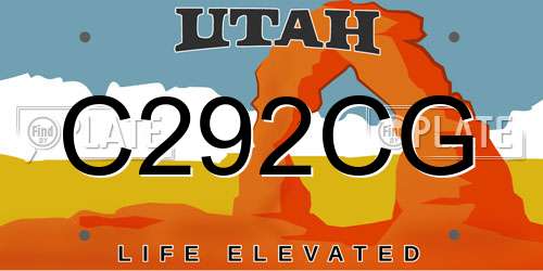 C292CG Utah License Plate