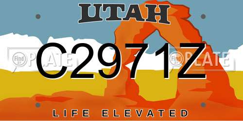 C2971Z Utah License Plate