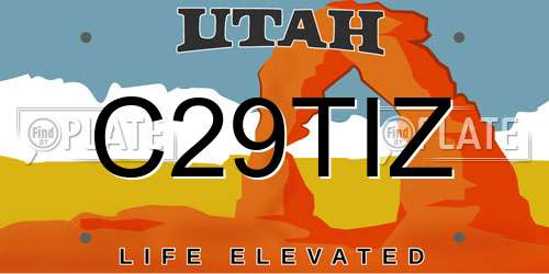 C29TIZ Utah License Plate