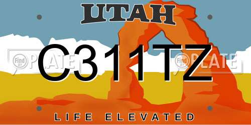 C311TZ Utah License Plate