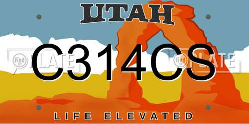 C314CS Utah License Plate